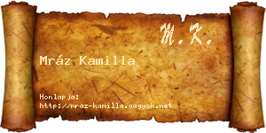 Mráz Kamilla névjegykártya